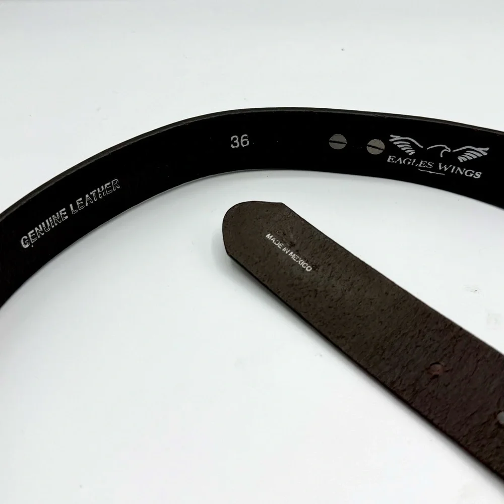 Eagles Wings UNC Tarheels Studded College Logo Genuine Leather Belt
